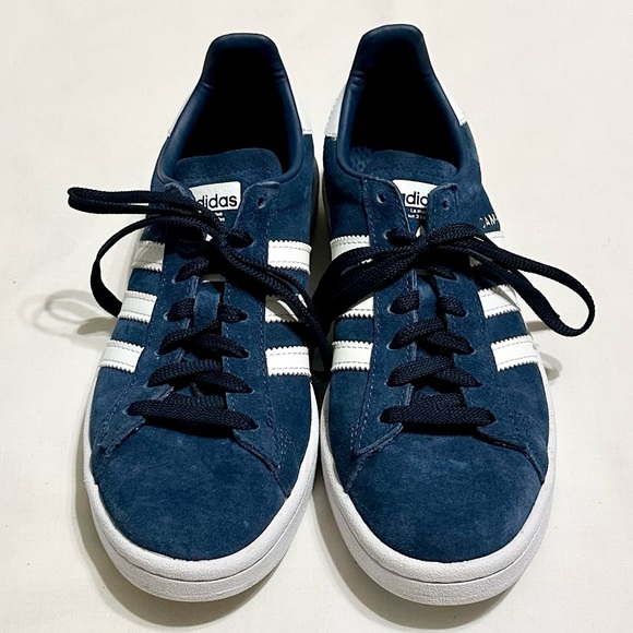 Women’s Adidas Campus Sneakers, Blue Suede and White Leather, Clean EUC - 6 US - Picture 4 of 17